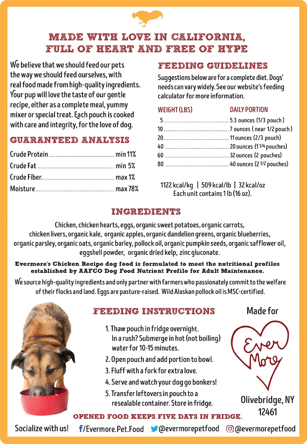 Evermore Dog Food - Chicken – Raw Feeding Miami