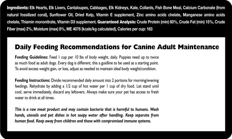 Freeze Dried Dog Food - Elk Flavor