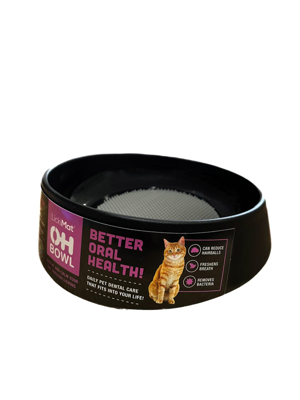 LickiMat - OH Bowl Cat - BLACK