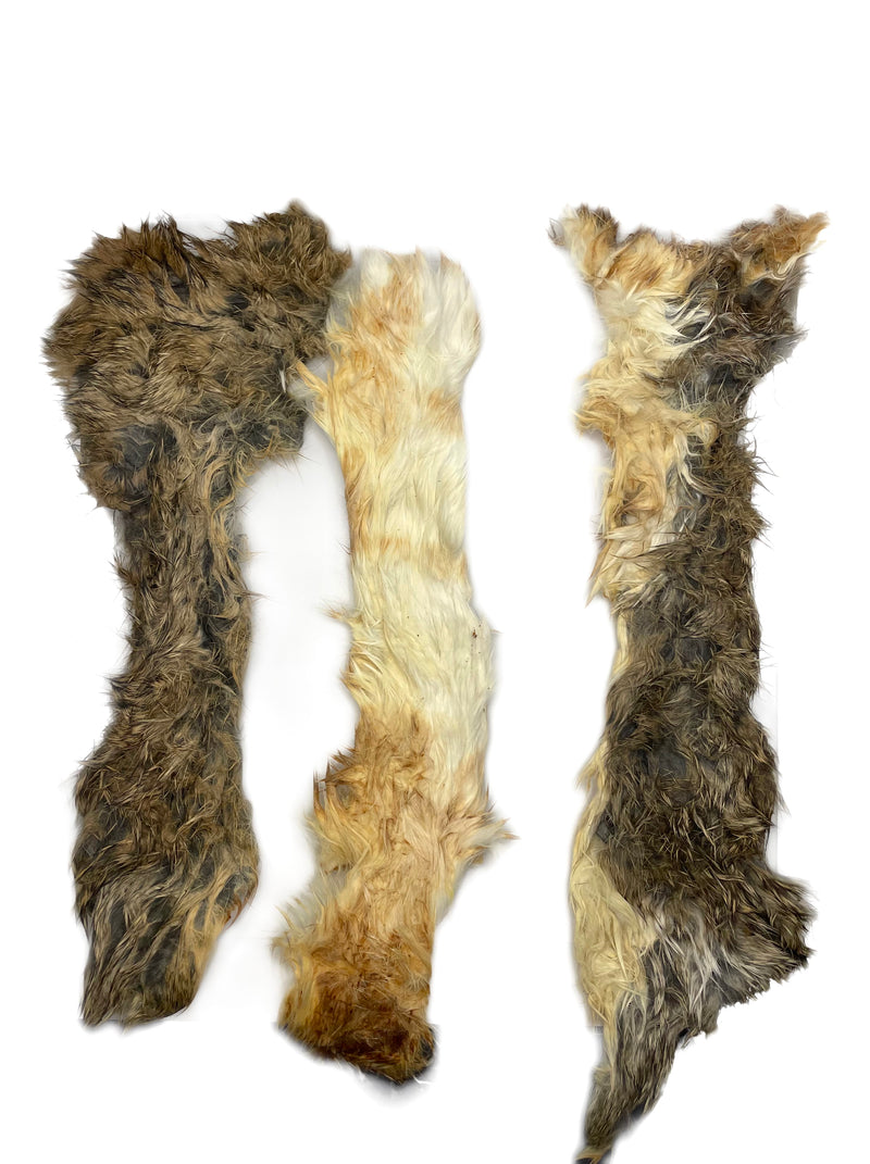 Rabbit Rolled Pelt with fur